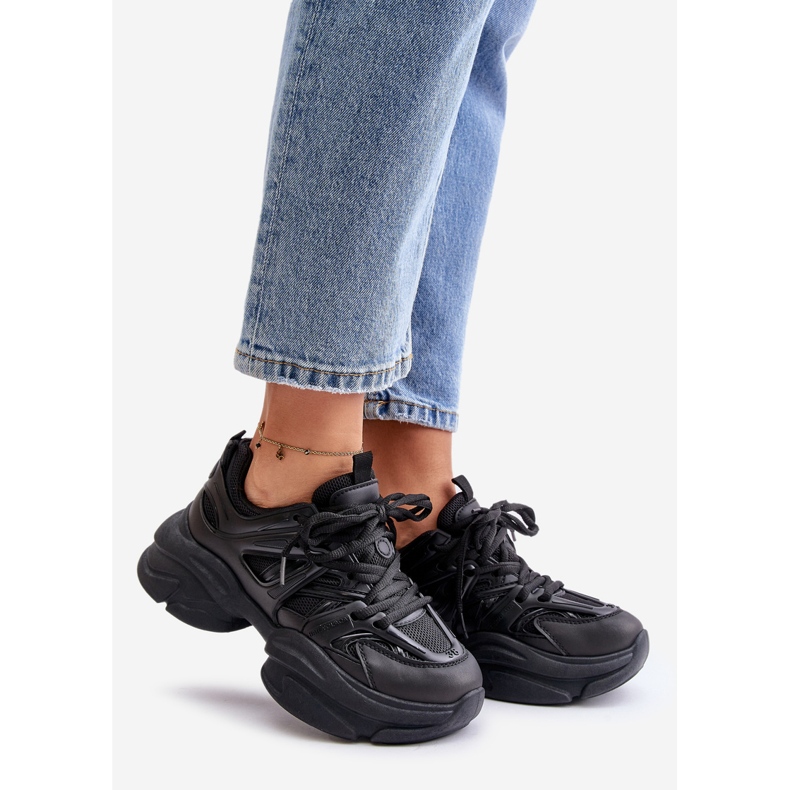 Zapatillas De Mujer Con Suela Maciza, Negro Amoserna 1