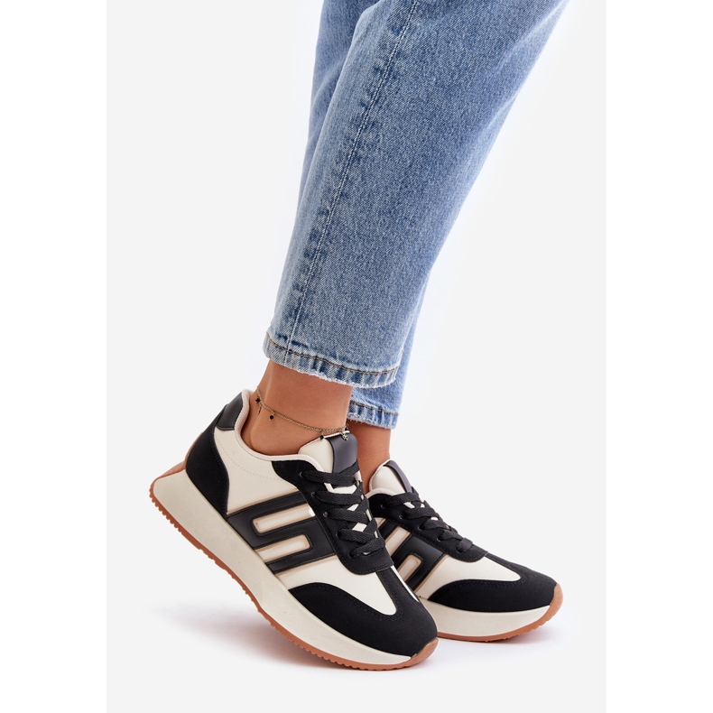 Zapatillas de mujer, calzado deportivo con plataforma, negro Thari 1