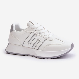 Zapatillas de mujer, calzado deportivo con plataforma, blanco y gris Thari 4