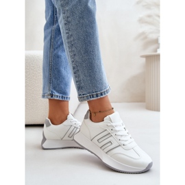 Zapatillas de mujer, calzado deportivo con plataforma, blanco y gris Thari 5