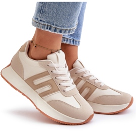 Zapatillas Mujer, Zapatillas Deportivas con Plataforma, Beige Thari 9