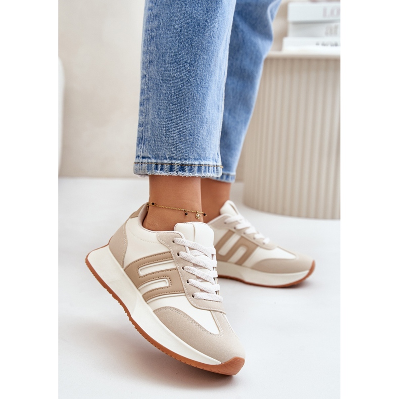 Zapatillas Mujer, Zapatillas Deportivas con Plataforma, Beige Thari 2