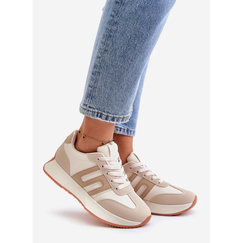Zapatillas Mujer, Zapatillas Deportivas con Plataforma, Beige Thari 1
