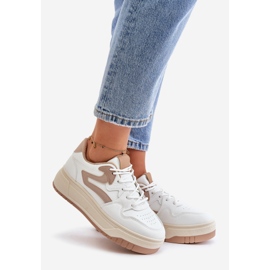 Zapatillas de mujer de piel ecológica con plataforma blanca y beige Henizore blanco 1 Zapatillas de mujer de piel ecológica con plataforma blanca y beige Henizore blanco 1