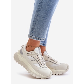Zapatillas de mujer de piel con plataforma Big Star OO274A221 HI-POLY System Blanco 1