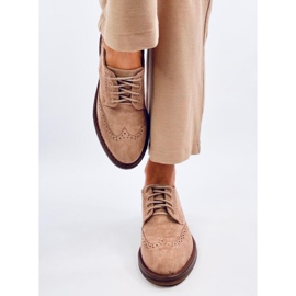 Mocasines tacón Vedra Caqui beige 1