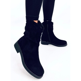 Vashtis Botines planos de ante negro 2