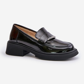 S.Barski Mocasines De Mujer Lacados Mocasines Con Decoración D&amp;A LZ42-031 Negro 4
