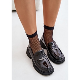S.Barski Mocasines De Mujer Lacados Mocasines Con Decoración D&amp;A LZ42-031 Negro 5
