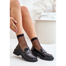 S.Barski Mocasines De Mujer Lacados Mocasines Con Decoración D&amp;A LZ42-031 Negro 8