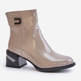 S.Barski Botas Charol Tacón Alto Aislante MR880-093 Gris 4