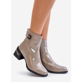 S.Barski Botas Charol Tacón Alto Aislante MR880-093 Gris 1