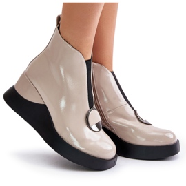 S.Barski Botas Cuña Charol Aislante D&amp;A MR880-136 Beige 8