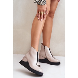 S.Barski Botas Cuña Charol Aislante D&amp;A MR880-136 Beige 2