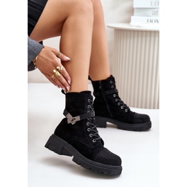 Botas De Trabajador Aisladas Con Decoración S.Barski HY42-281 Negro 7