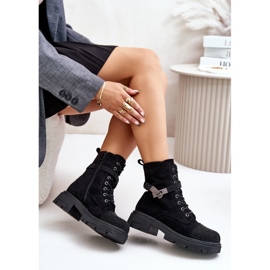Botas De Trabajador Aisladas Con Decoración S.Barski HY42-281 Negro 8