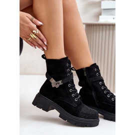 Botas De Trabajador Aisladas Con Decoración S.Barski HY42-281 Negro 9