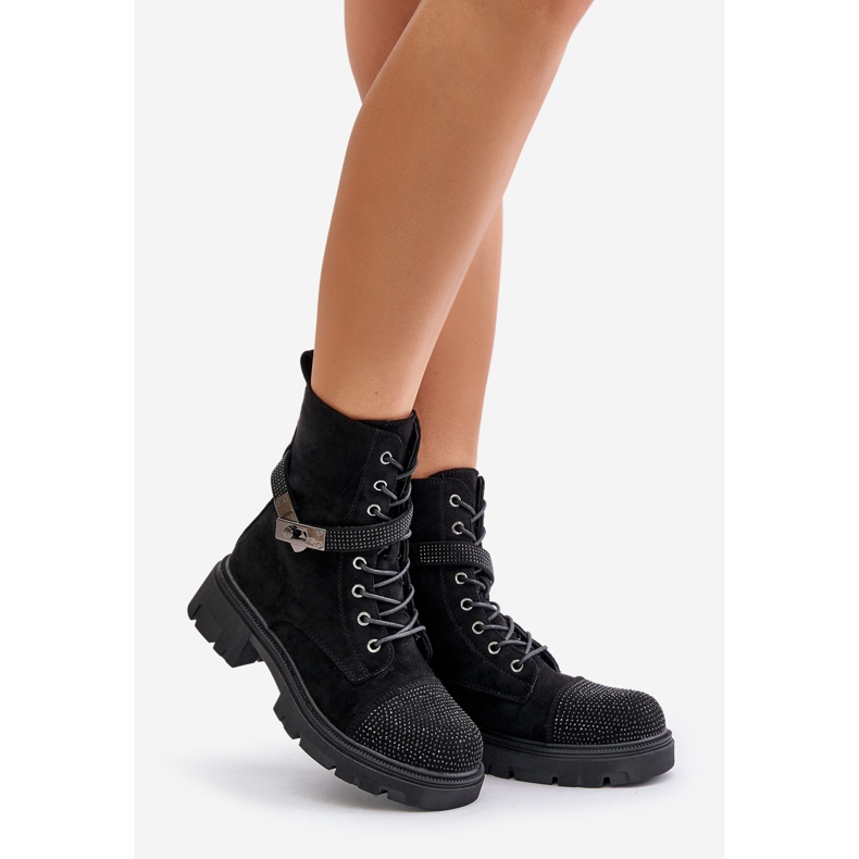 Botas De Trabajador Aisladas Con Decoración S.Barski HY42-281 Negro 1