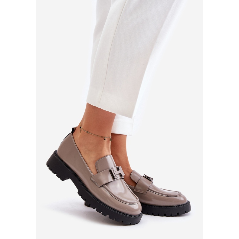 Mocasines Mujer Charol Vinceza 62187 Gris 1