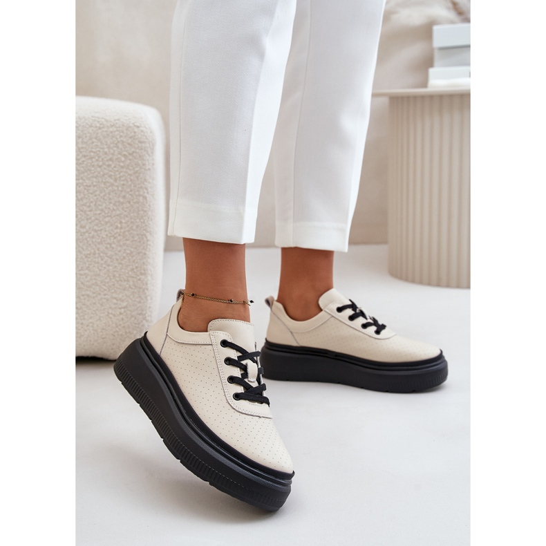Deportivas Mujer Con Plataforma, Piel Natural, Beige 41470 Vinceza 2 Deportivas Mujer Con Plataforma, Piel Natural, Beige 41470 Vinceza 2