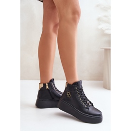 Zapatillas Altas de Mujer en Piel con Plataforma Vinceza 66707 Negro 5