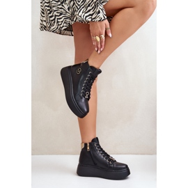 Zapatillas Altas de Mujer en Piel con Plataforma Vinceza 66707 Negro 6