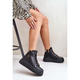 Zapatillas Altas de Mujer en Piel con Plataforma Vinceza 66707 Negro 7