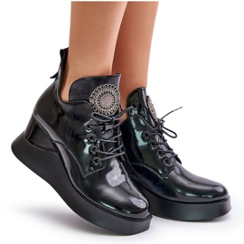 Botas Mujer Charol Cuña Aislante Vinceza 66706 Negro 9