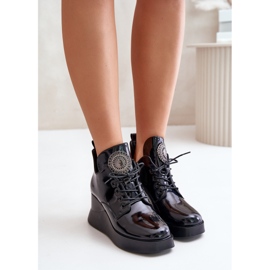 Botas Mujer Charol Cuña Aislante Vinceza 66706 Negro 5