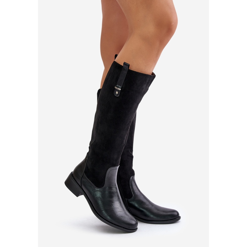 Jezzi Botas por encima de la rodilla de mujer con aislamiento y cremallera negro Ivasira 1