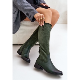 Jezzi Botas por encima de la rodilla de mujer con aislamiento y cremallera, verde Ivasira 7
