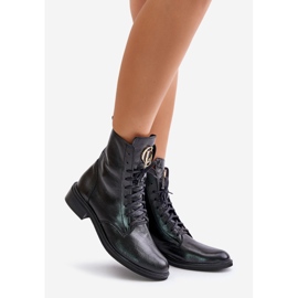 Zazoo 2955 Botines Charol Con Detalle Dorado En La Lengüeta, Negro 1