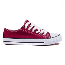Deportivas bajas de mujer Shelovet burdeos rojo 1