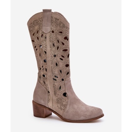 Botas Ante Calado Lewski Shoes 3170 Cappucino beige 5