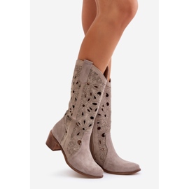 Botas Ante Calado Lewski Shoes 3170 Cappucino beige 6