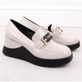 Zapatos cuña mujer piel gris Vinceza 58337 2