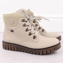 Botines de mujer impermeables beige Rieker Y3433-60 3