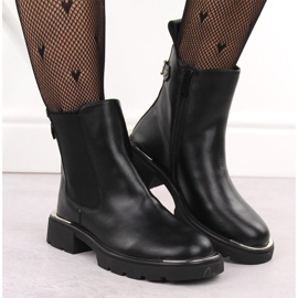 Botines Chelsea de piel para mujer, negro Goe OO2N4147 7