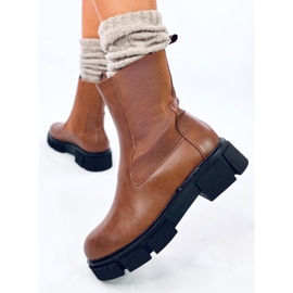 Botas Chelsea de mujer Sneed Camel marrón 4