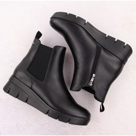 Botines de mujer con cuña, negro Potocki 12433 3