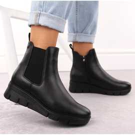 Botines de mujer con cuña, negro Potocki 12433 5