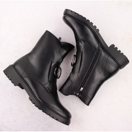 Botas aislantes de mujer con decoración, negras Potocki 12441 negro 3