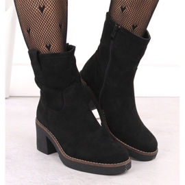 Botines de mujer de ante, negro, Potocki 51302 6