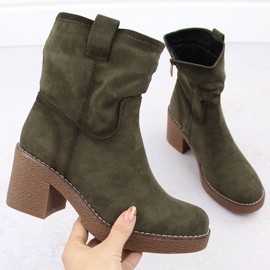 Botines de mujer de ante, verde, Potocki 51302 1