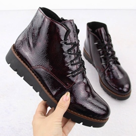 Botines mujer charol burdeos Rieker 44902-35 rojo 1