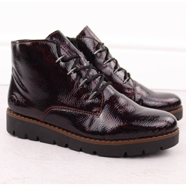 Botines mujer charol burdeos Rieker 44902-35 rojo 2