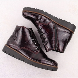 Botines mujer charol burdeos Rieker 44902-35 rojo 3