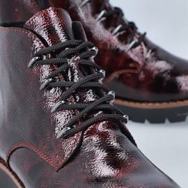 Botines mujer charol burdeos Rieker 44902-35 rojo 13