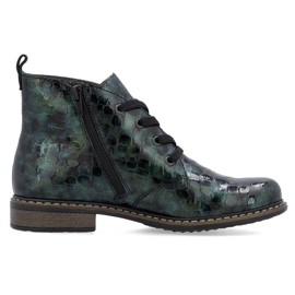 Botines de mujer charol verde croco Rieker 71205-90 8