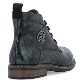 Botines de mujer charol verde croco Rieker 71205-90 9